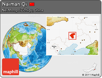 Physical Location Map of Naiman Qi, highlighted country