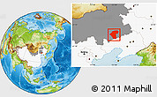 Physical Location Map of Naiman Qi, highlighted country, highlighted parent region