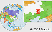 Political Location Map of Naiman Qi, highlighted parent region