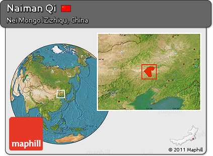 Satellite Location Map of Naiman Qi