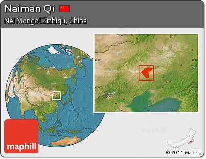 Satellite Location Map of Naiman Qi