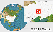 Satellite Location Map of Naiman Qi, highlighted country