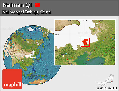 Satellite Location Map of Naiman Qi, highlighted parent region