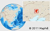 Shaded Relief Location Map of Naiman Qi
