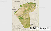 Satellite Map of Naiman Qi, shaded relief outside