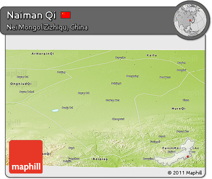 Physical Panoramic Map of Naiman Qi