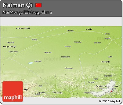 Physical Panoramic Map of Naiman Qi