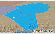 Political Panoramic Map of Naiman Qi, semi-desaturated