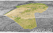 Satellite Panoramic Map of Naiman Qi, desaturated