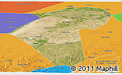 Satellite Panoramic Map of Naiman Qi, political outside