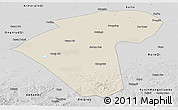 Shaded Relief Panoramic Map of Naiman Qi, desaturated