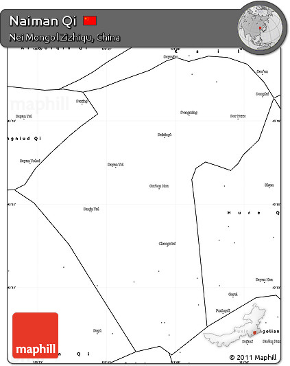 Blank Simple Map of Naiman Qi