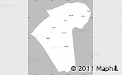 Gray Simple Map of Naiman Qi, single color outside