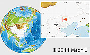 Physical Location Map of Ningcheng, highlighted country