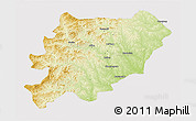 Physical 3D Map of Oroqen Zizhiqi, cropped outside