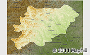 Physical 3D Map of Oroqen Zizhiqi, darken
