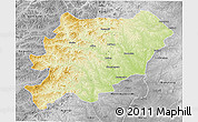 Physical 3D Map of Oroqen Zizhiqi, desaturated