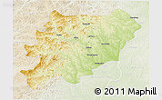 Physical 3D Map of Oroqen Zizhiqi, lighten