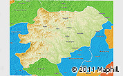 Physical 3D Map of Oroqen Zizhiqi, political outside