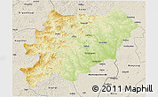 Physical 3D Map of Oroqen Zizhiqi, shaded relief outside
