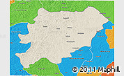 Shaded Relief 3D Map of Oroqen Zizhiqi, political outside