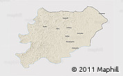 Shaded Relief 3D Map of Oroqen Zizhiqi, single color outside