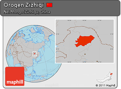 Gray Location Map of Oroqen Zizhiqi