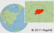 Savanna Style Location Map of Oroqen Zizhiqi