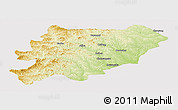 Physical Panoramic Map of Oroqen Zizhiqi, cropped outside