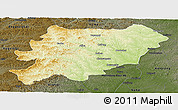 Physical Panoramic Map of Oroqen Zizhiqi, darken