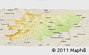 Physical Panoramic Map of Oroqen Zizhiqi, shaded relief outside