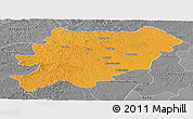 Political Panoramic Map of Oroqen Zizhiqi, desaturated