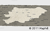 Shaded Relief Panoramic Map of Oroqen Zizhiqi, darken