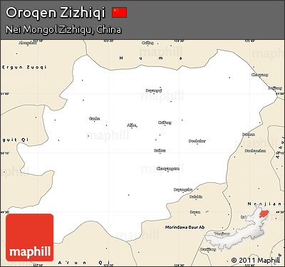 Classic Style Simple Map of Oroqen Zizhiqi