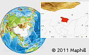 Physical Location Map of Otog Qi, highlighted country