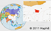 Political Location Map of Otog Qi, highlighted country
