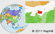 Political Location Map of Otog Qi, highlighted parent region