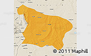 Political Map of Otog Qi, shaded relief outside