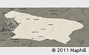 Shaded Relief Panoramic Map of Otog Qi, darken