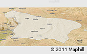 Shaded Relief Panoramic Map of Otog Qi, satellite outside