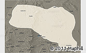 Shaded Relief 3D Map of Otog Qianqi, darken