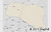 Shaded Relief 3D Map of Otog Qianqi, desaturated