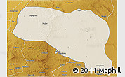 Shaded Relief 3D Map of Otog Qianqi, physical outside