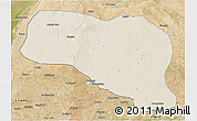 Shaded Relief 3D Map of Otog Qianqi, satellite outside