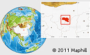 Physical Location Map of Otog Qianqi, highlighted country