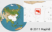 Satellite Location Map of Otog Qianqi, highlighted country