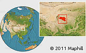 Satellite Location Map of Otog Qianqi