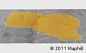 Physical Panoramic Map of Otog Qianqi, desaturated