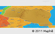 Physical Panoramic Map of Otog Qianqi, political outside