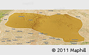 Physical Panoramic Map of Otog Qianqi, satellite outside
